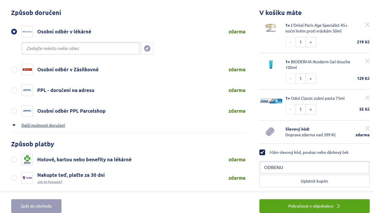 BENU - doprava zdarma nad 399 Kč