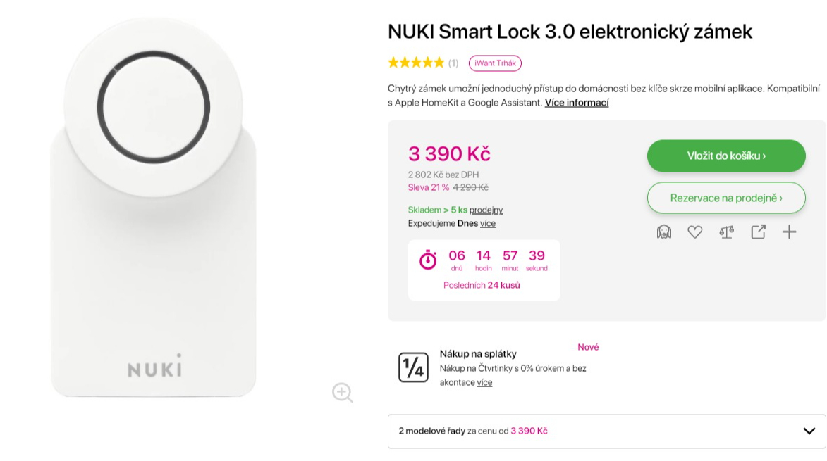 Chytrý zámek NUKI Smart Lock