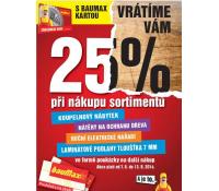 Baumax vrací 25% ceny z nákupu | Baumax