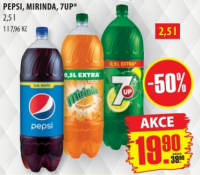 PEPSI,MIRINDA nebo 7UP - 50% | Penny