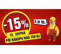 Baumax 15% sleva na celý nákup, 15.8. | Baumax