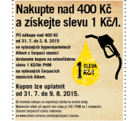 Sleva 1 Kč z PHM + super ceny | Albert Hypermarket