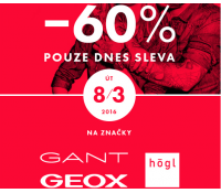 Sleva 60% na značky Geox, Högl, Gant | Bibloo.cz