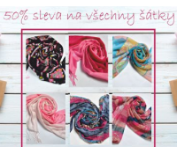 Sleva 50% na všechny šátky | Nellshop.cz