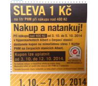 Sleva 1 koruna na benzin a naftu | Albert Hypermarket