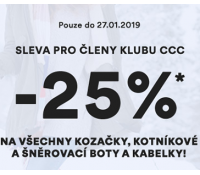 Sleva 25% na kozačky, kotníkové boty a kabelky | CCC boty