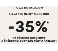 Sleva 35% na kozačky, kotníkové boty a kabelky | CCC boty