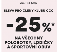 Sleva 25% na polobotky, lodičky a sportovní obuv | CCC boty