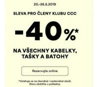 Sleva 40% na  kabelky, tašky, batohy... | CCC boty